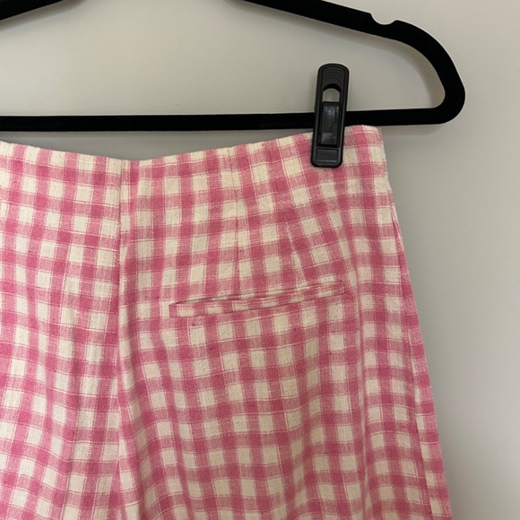 Pink Gingham Wide Leg Trousers - Picture 5 of 5